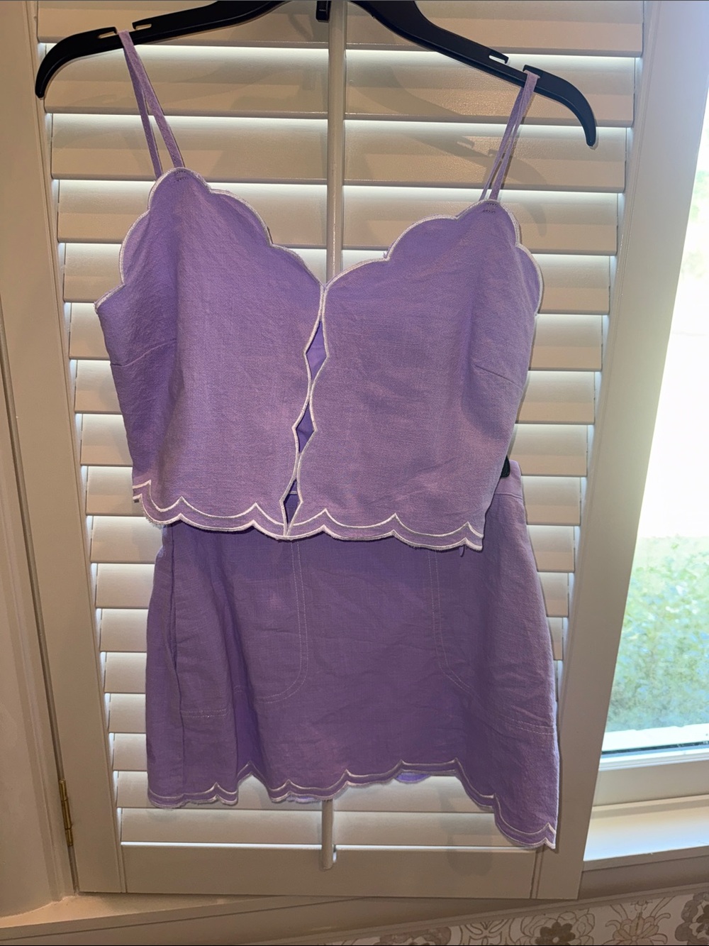 Day moon Lavender Scallop-Edge Camisole and Skirt Set Sz S
